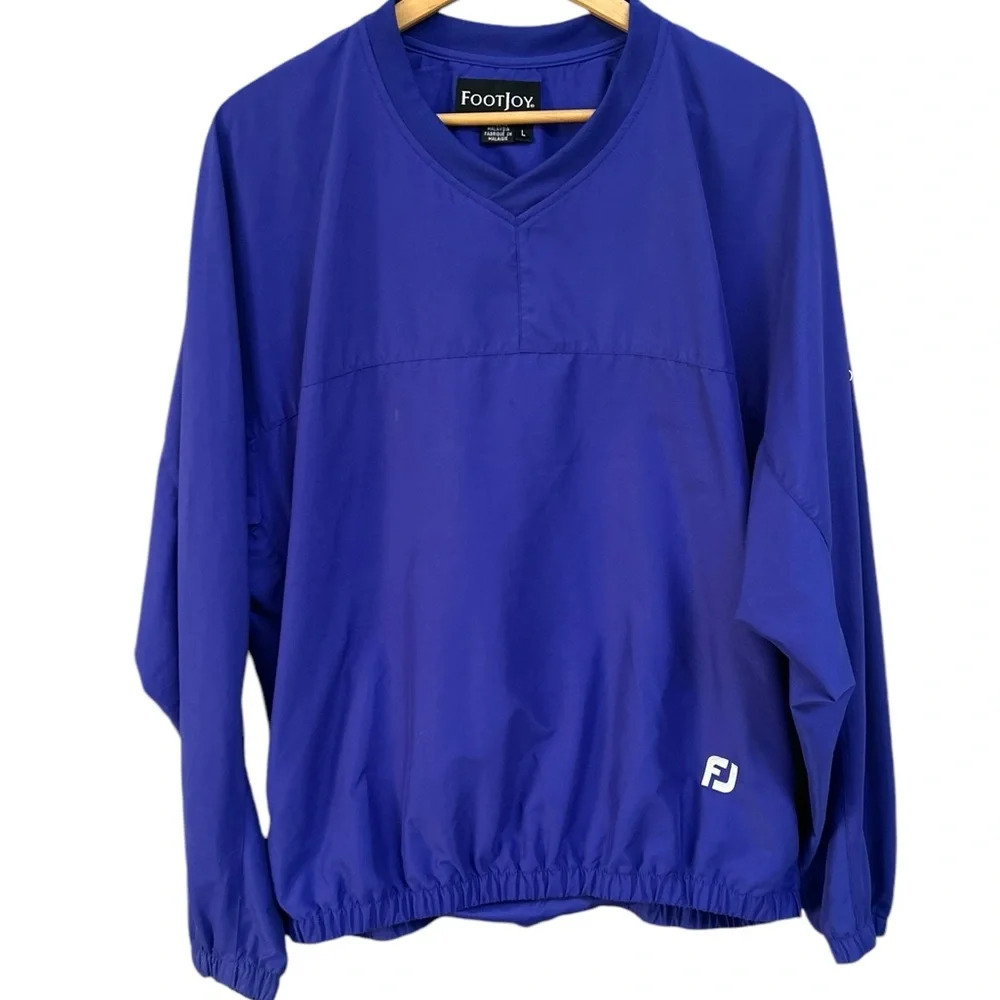 Footjoy Men’s Golf V-Neck‎ Windbreaker Pullover Jacket with Pockets. Size Large